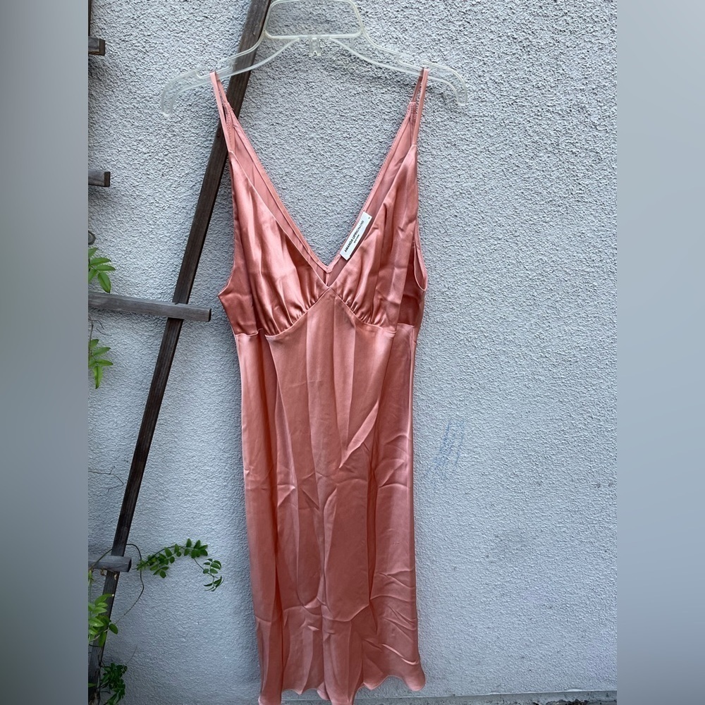 Amanda Uprichard Laramie Silk Dress in Peach